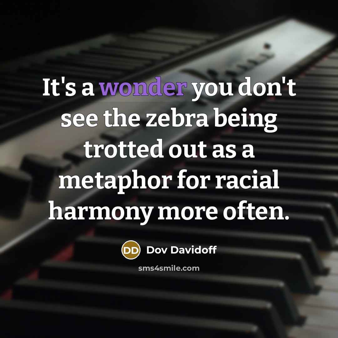 “It's a wonder you don't see the zebra being trotted…” quote by Dov Davidoff