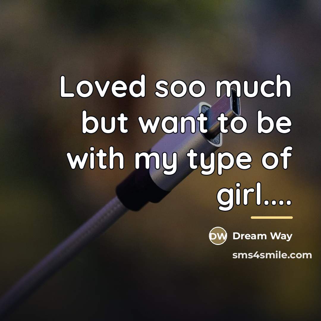 “Loved soo much but want to be with my type…” quote by Dream Way