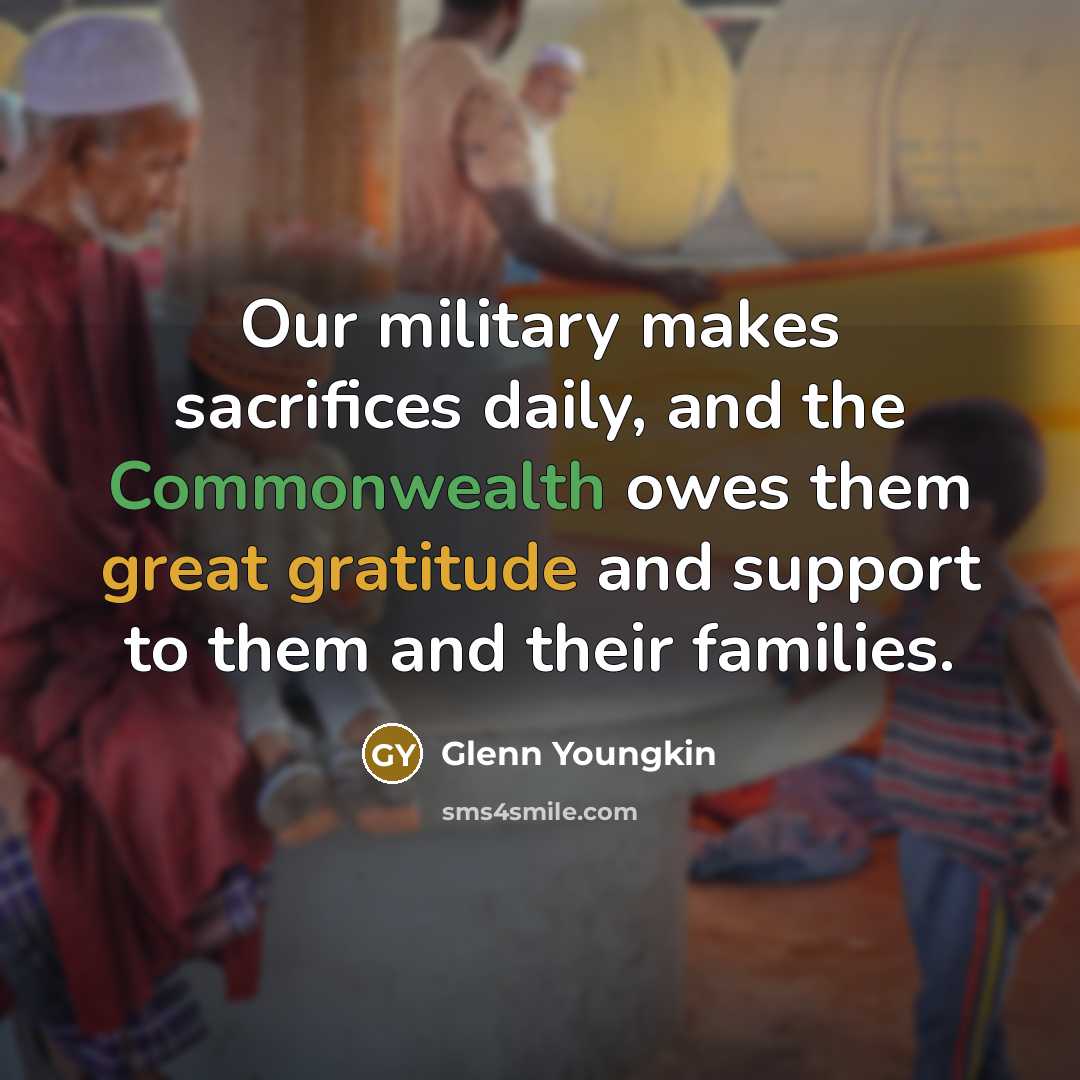 “Our military makes sacrifices daily, and the Commonwealth owes them…” quote by Glenn Youngkin