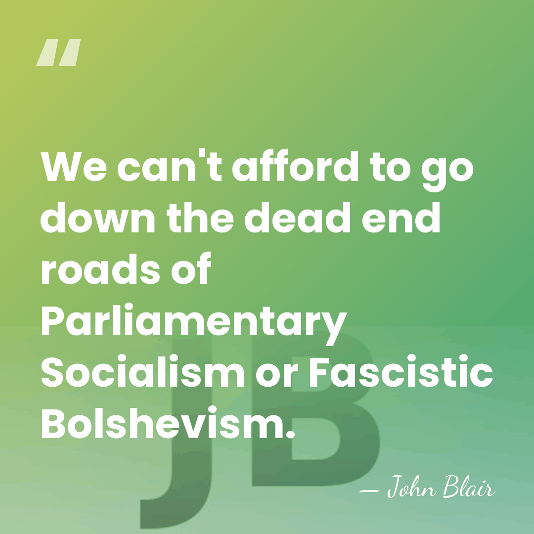We can't afford to go down the dead end roads of Parliamentary&hellip; - John Blair