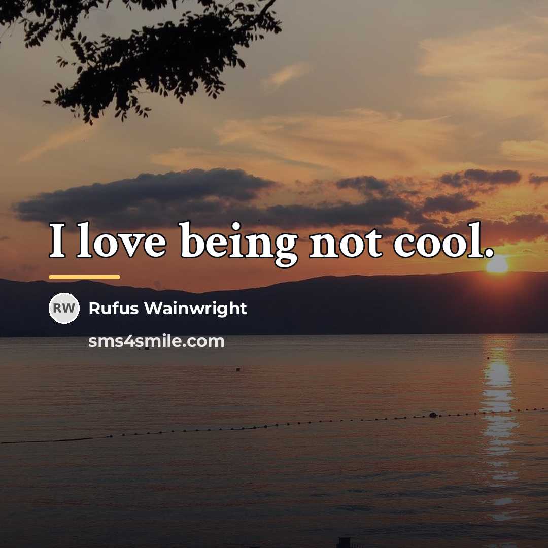 “I love being not cool.…” quote by Rufus Wainwright