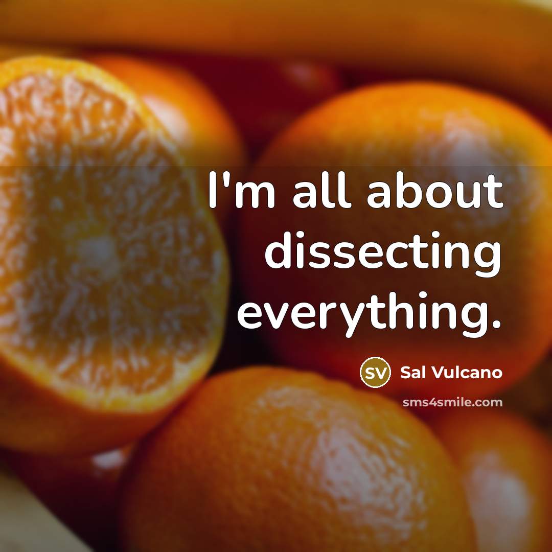 “I'm all about dissecting everything.…” quote by Sal Vulcano