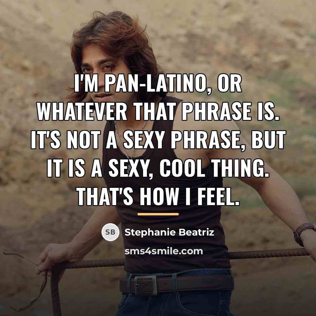 “I'm pan-Latino, or whatever that phrase is. It's not a…” quote by Stephanie Beatriz