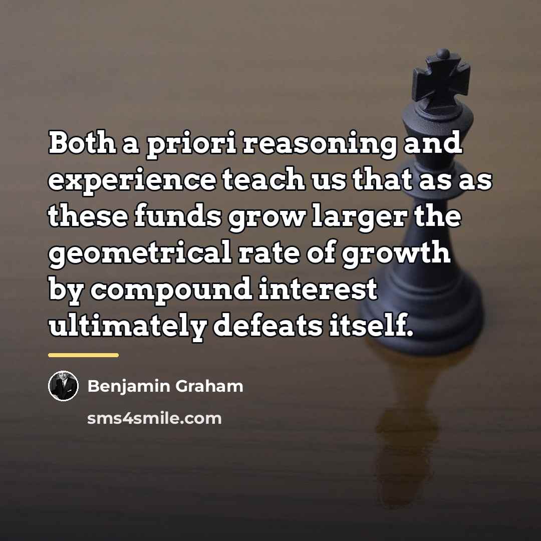 “Both a priori reasoning and experience teach us that as…” quote by Benjamin Graham