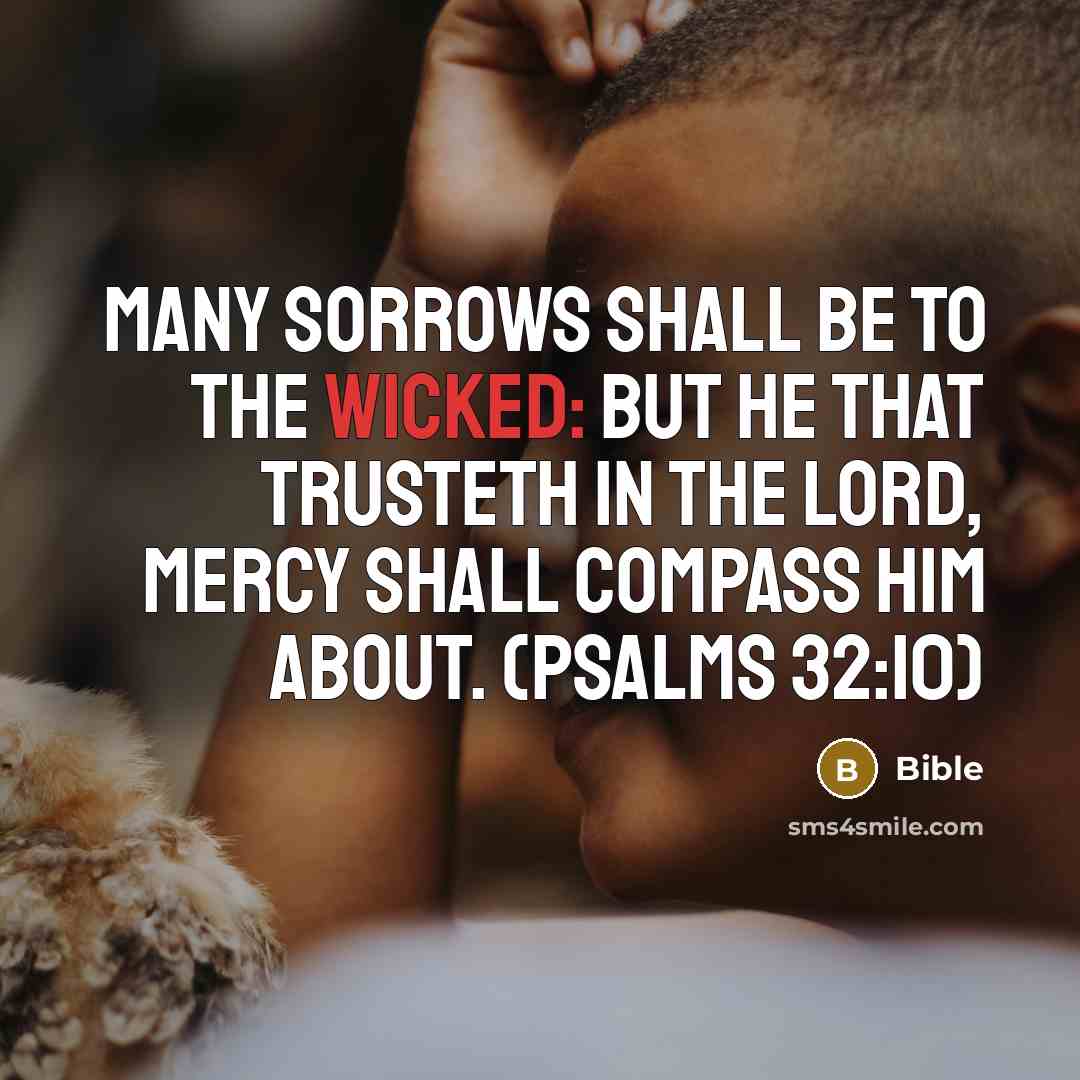 “Many sorrows shall be to the wicked: but he that…” quote by Bible