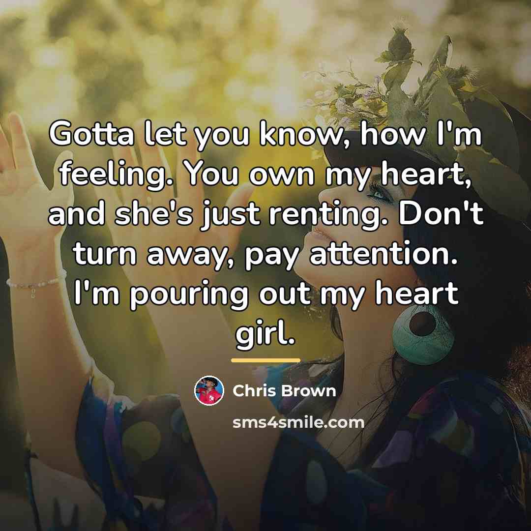 “Gotta let you know, how I'm feeling. You own my…” quote by Chris Brown