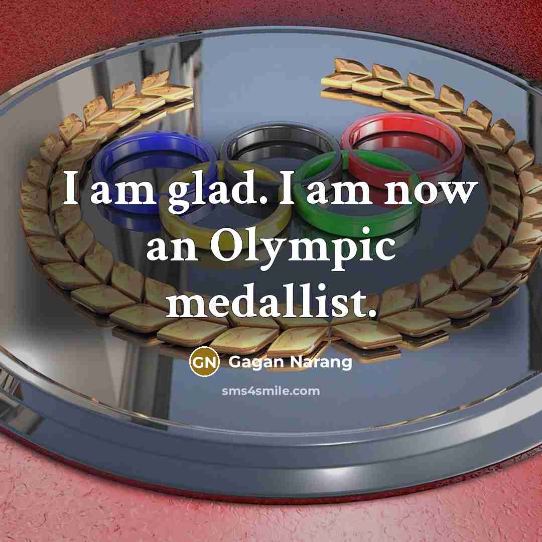 “I am glad. I am now an Olympic medallist.…” quote by Gagan Narang