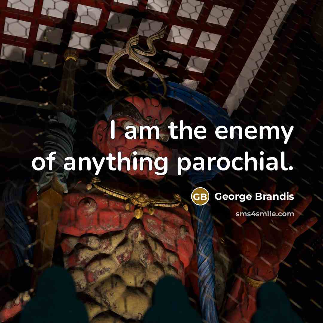 “I am the enemy of anything parochial.…” quote by George Brandis