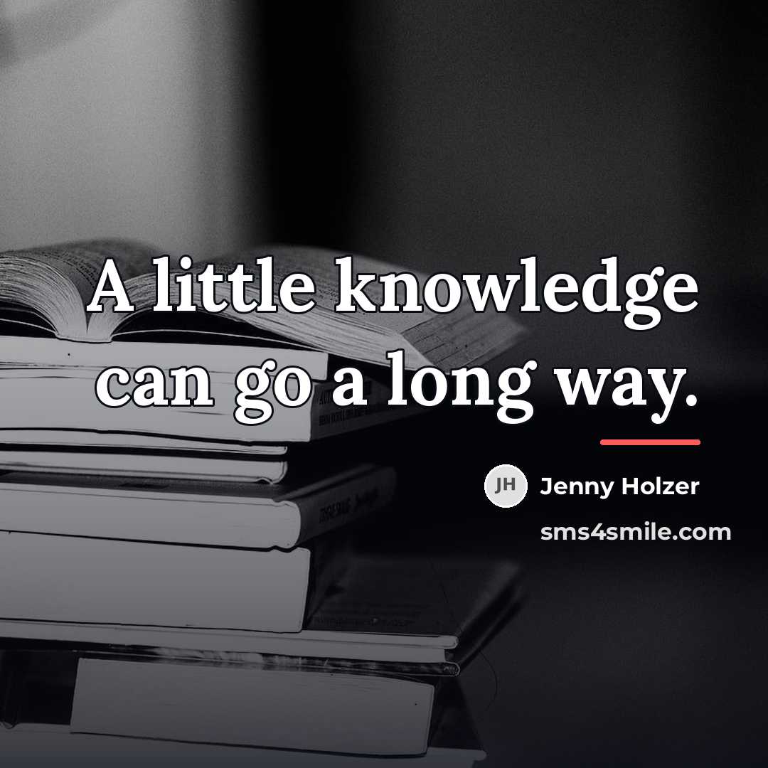 “A little knowledge can go a long way.…” quote by Jenny Holzer