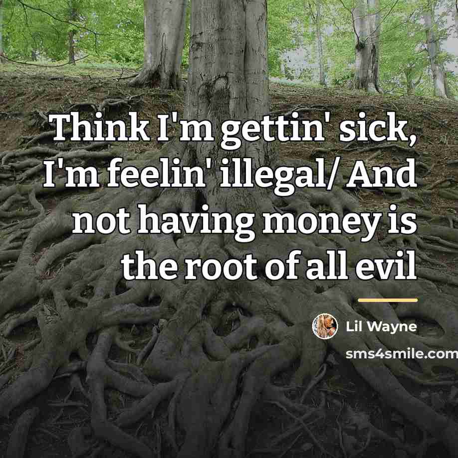 “Think I'm gettin' sick, I'm feelin' illegal/ And not having…” quote by Lil Wayne