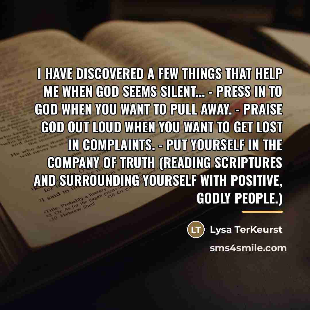 “I have discovered a few things that help me when…” quote by Lysa TerKeurst