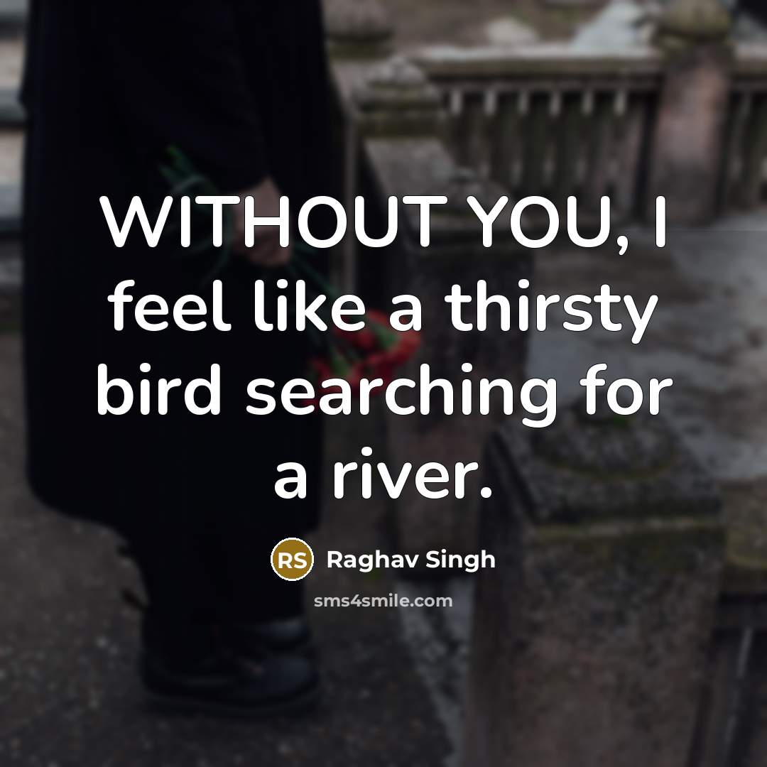 “WITHOUT YOU, I feel like a thirsty bird searching for…” quote by Raghav Singh