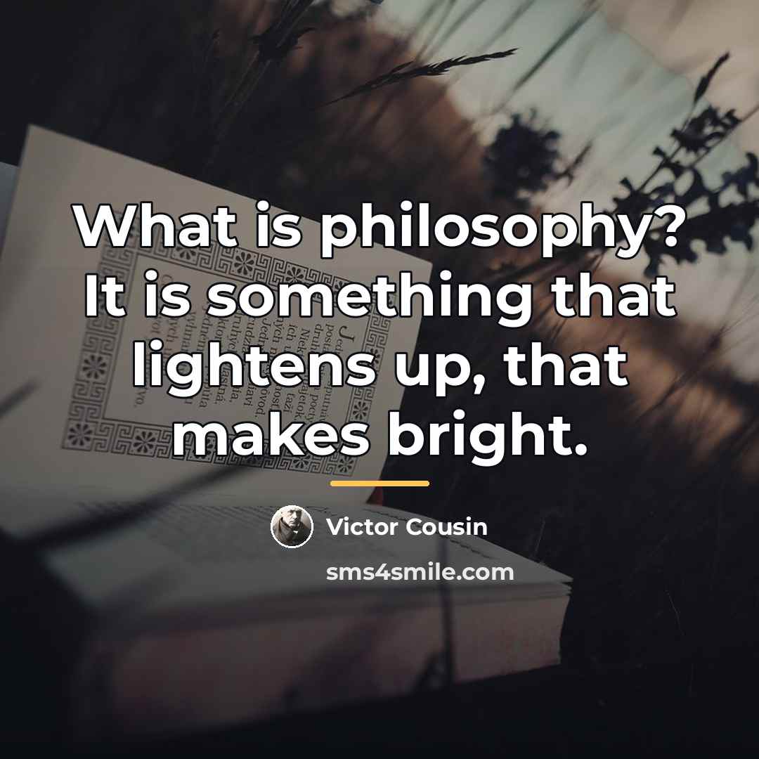 “What is philosophy? It is something that lightens up, that…” quote by Victor Cousin