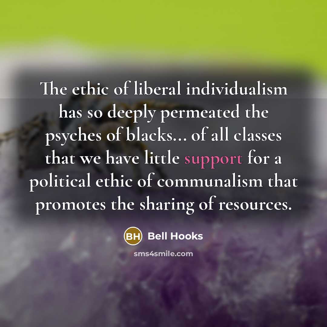“The ethic of liberal individualism has so deeply permeated the…” quote by bell hooks