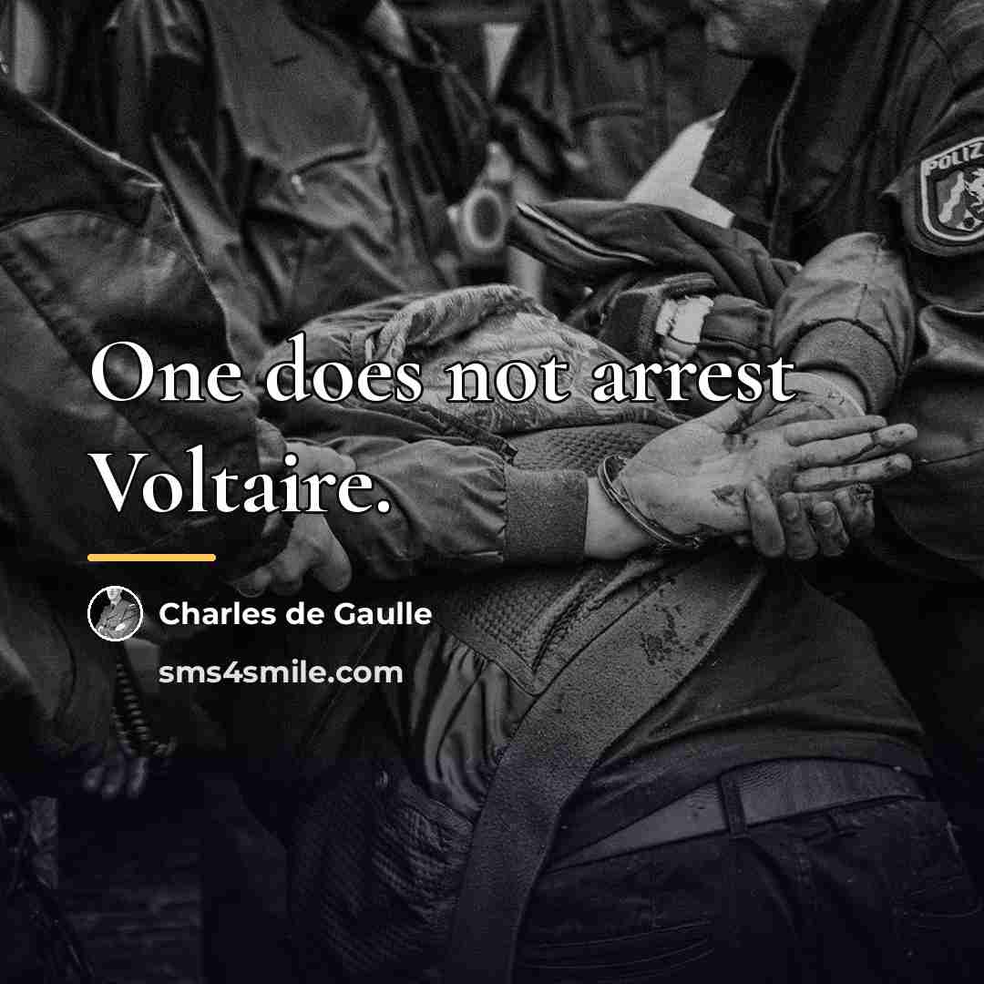 “One does not arrest Voltaire.…” quote by Charles de Gaulle