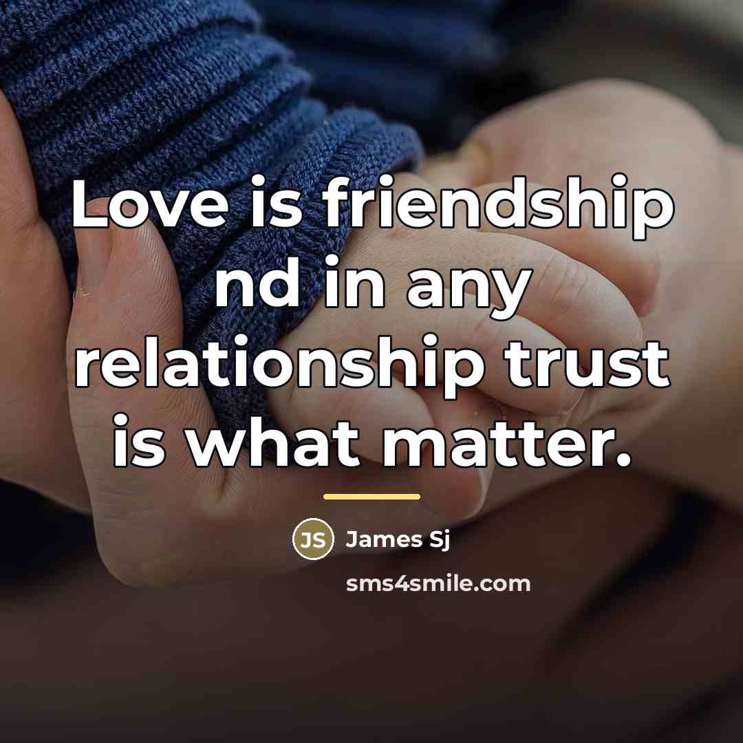 “Love is friendship nd in any relationship trust is what…” quote by Anonymous