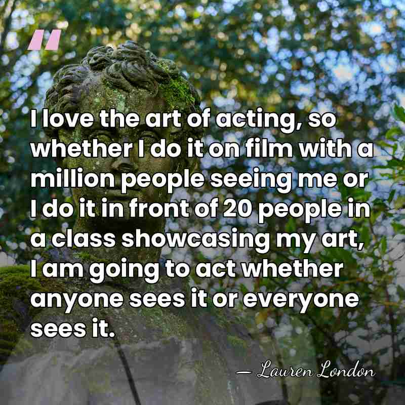 I love the art of acting, so whether I do it on&hellip; - Lauren London