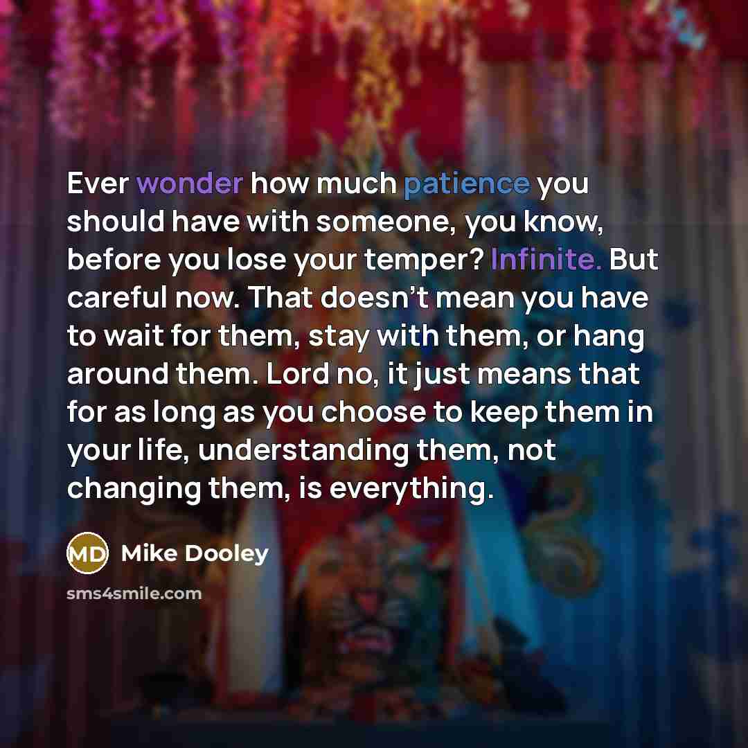 “Ever wonder how much patience you should have with someone,…” quote by Mike Dooley