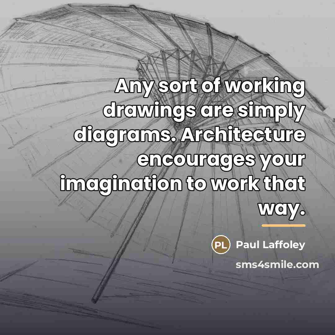 “Any sort of working drawings are simply diagrams. Architecture encourages…” quote by Paul Laffoley