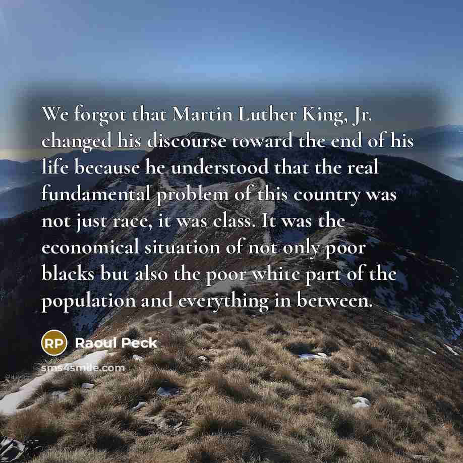 “We forgot that Martin Luther King, Jr. changed his discourse…” quote by Raoul Peck
