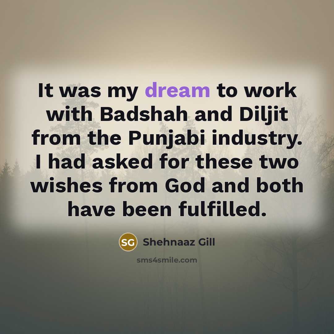 “It was my dream to work with Badshah and Diljit…” quote by Shehnaaz Gill