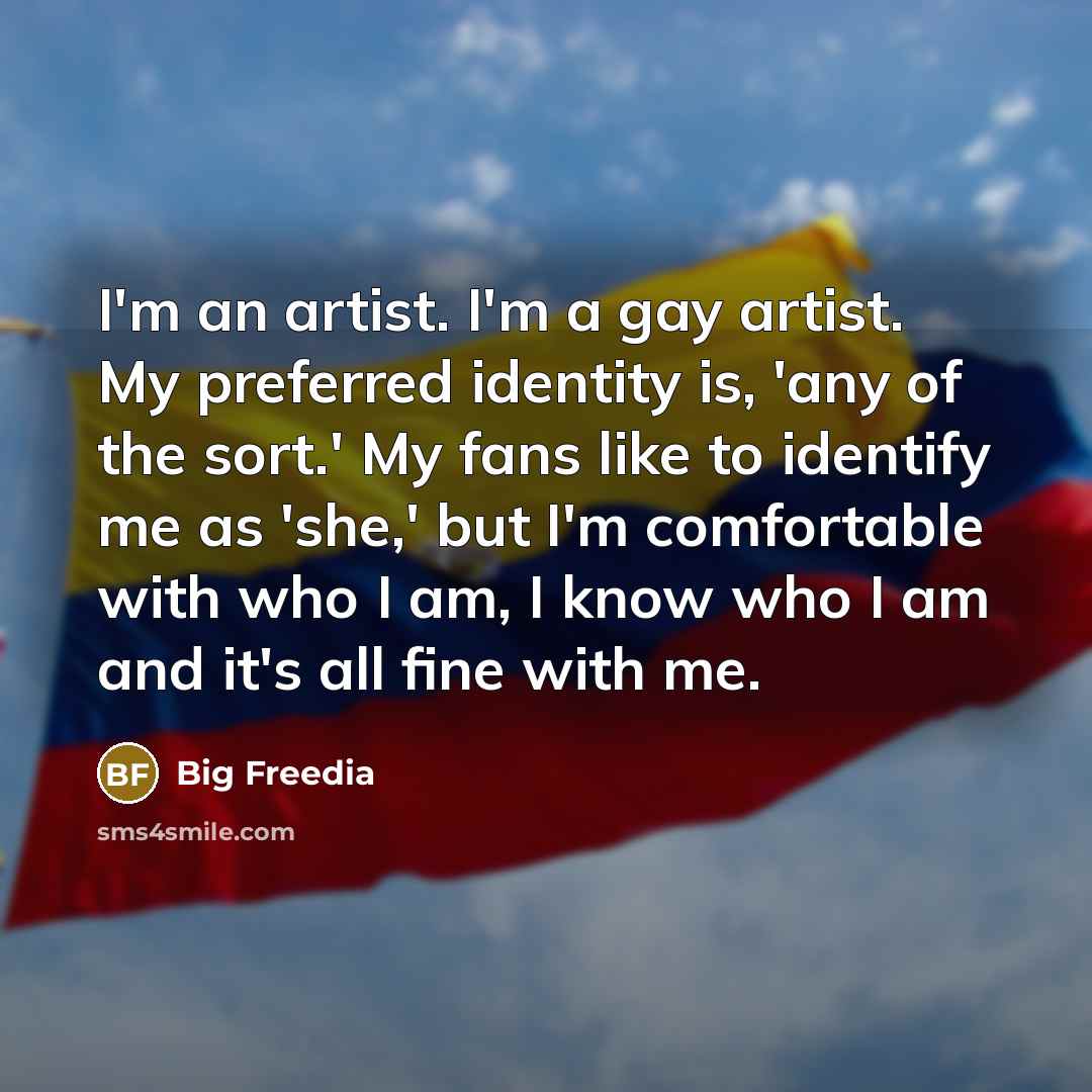 “I'm an artist. I'm a gay artist. My preferred identity…” quote by Big Freedia
