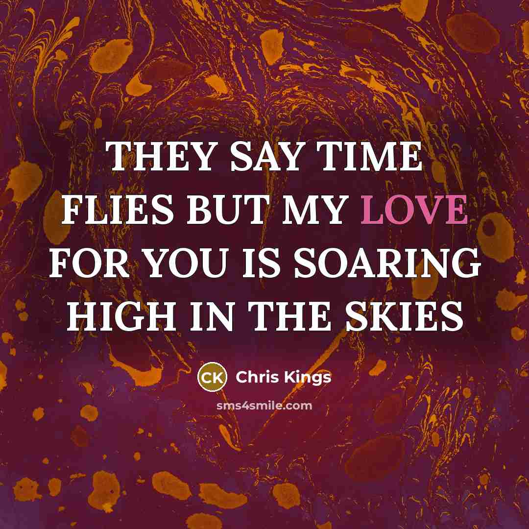 “THEY SAY TIME FLIES BUT MY LOVE FOR YOU IS…” quote by Chris Kings