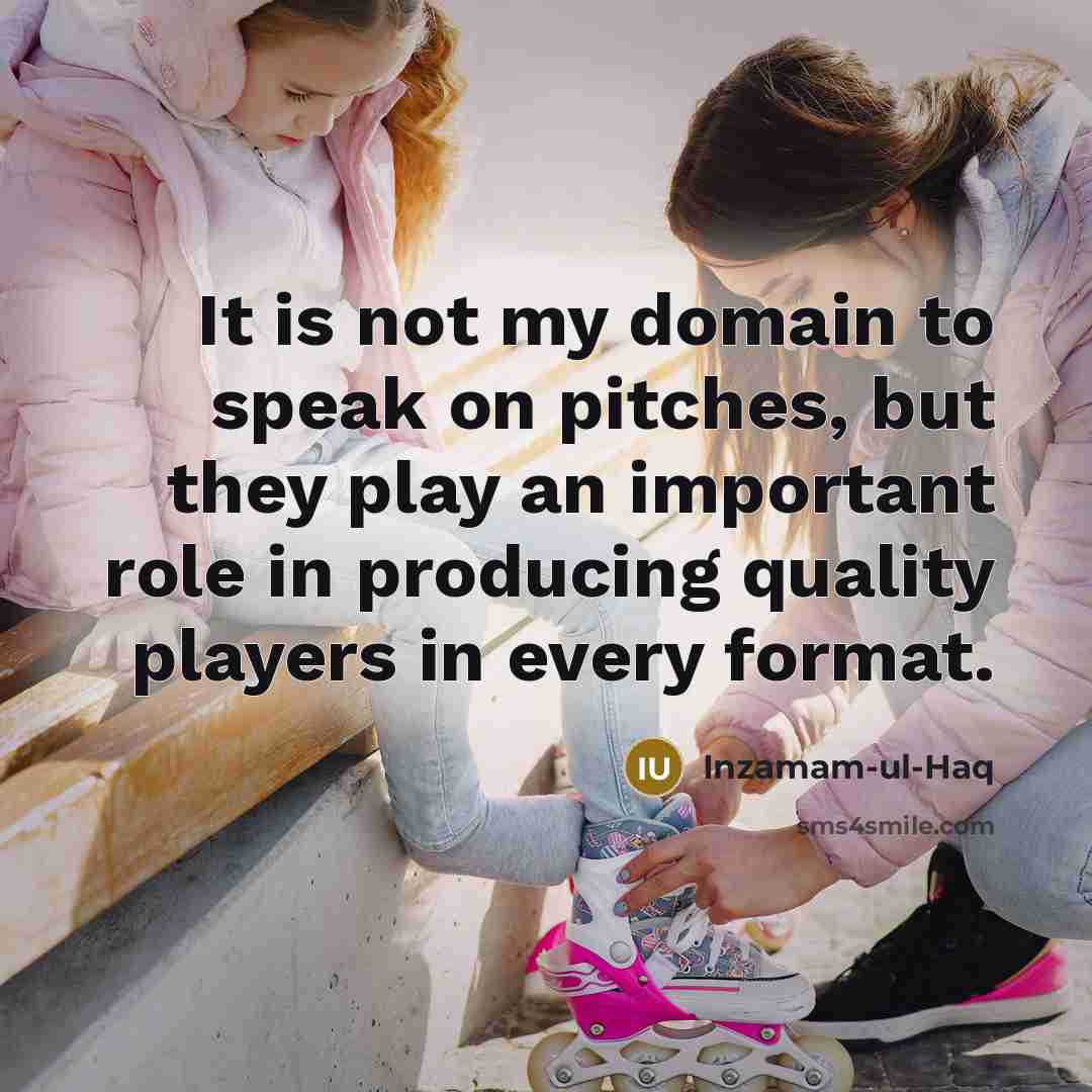 “It is not my domain to speak on pitches, but…” quote by Inzamam-ul-Haq