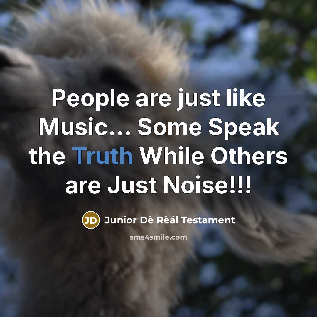 “People are just like Music... Some Speak the Truth While…” quote by Junior Dè Rèál Testament
