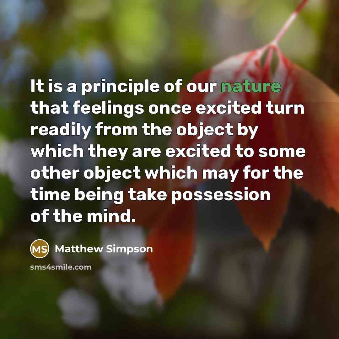 “It is a principle of our nature that feelings once…” quote by Matthew Simpson