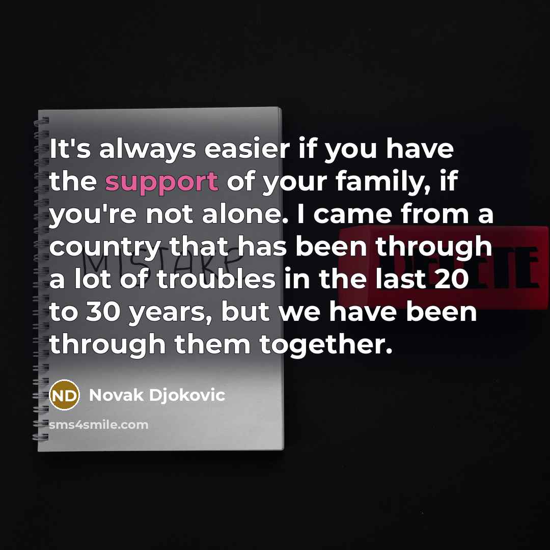 “It's always easier if you have the support of your…” quote by Novak Djokovic