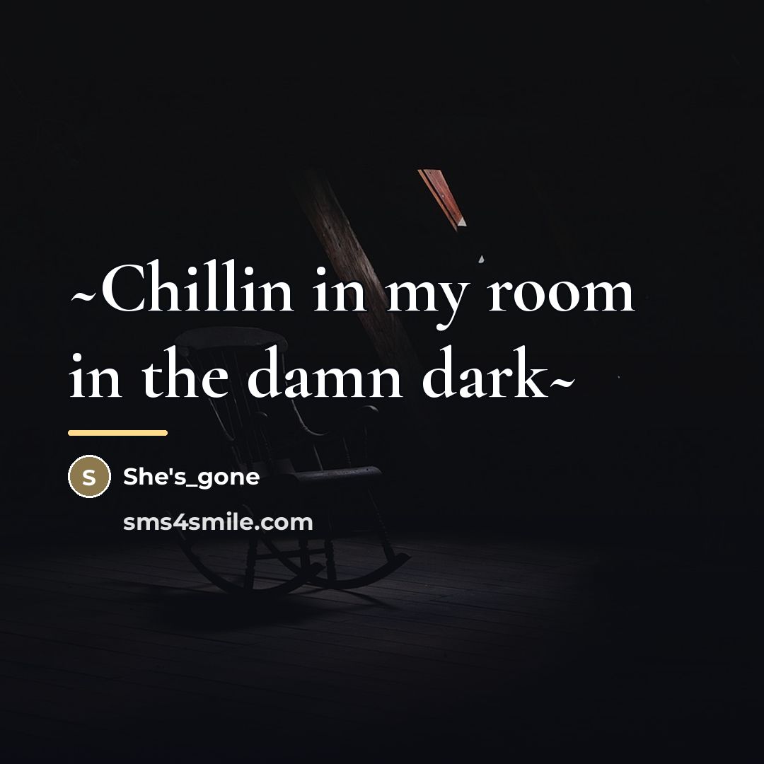 “~Chillin in my room in the damn dark~…” quote by She's_gone