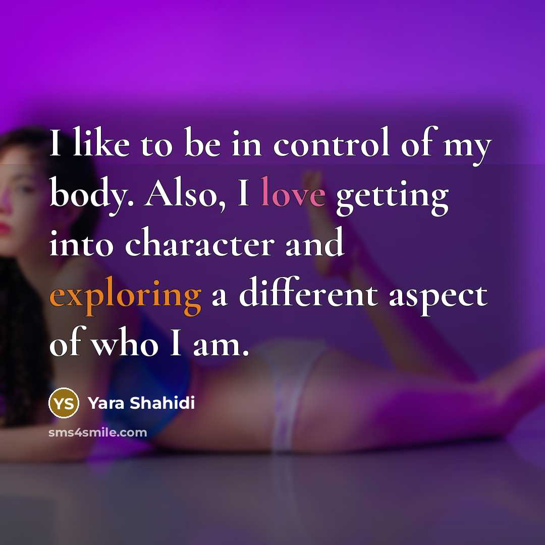 “I like to be in control of my body. Also, I love getting into character and exploring a different aspect of who I am.” quote by Yara Shahidi