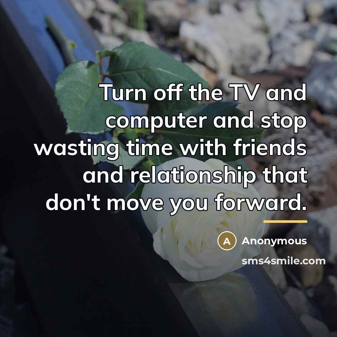 “Turn off the TV and computer and stop wasting time…” quote by Anonymous