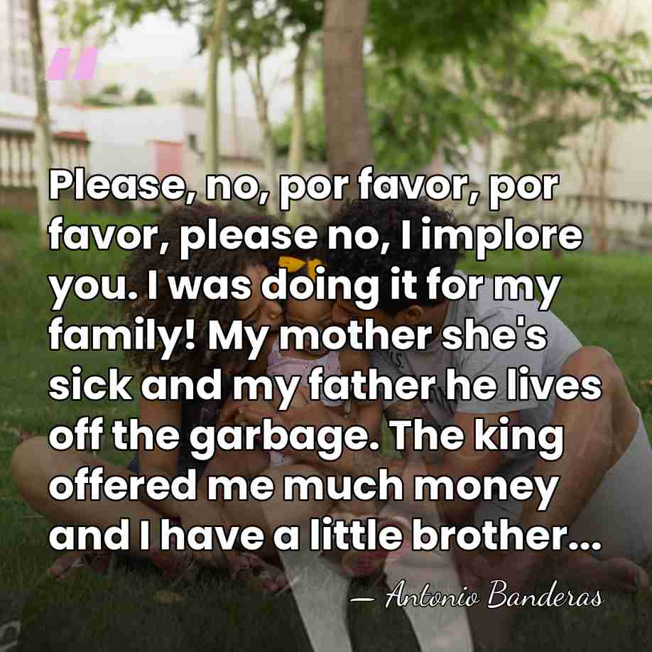Please, no, por favor, por favor, please no, I implore you. I&hellip; - Antonio Banderas