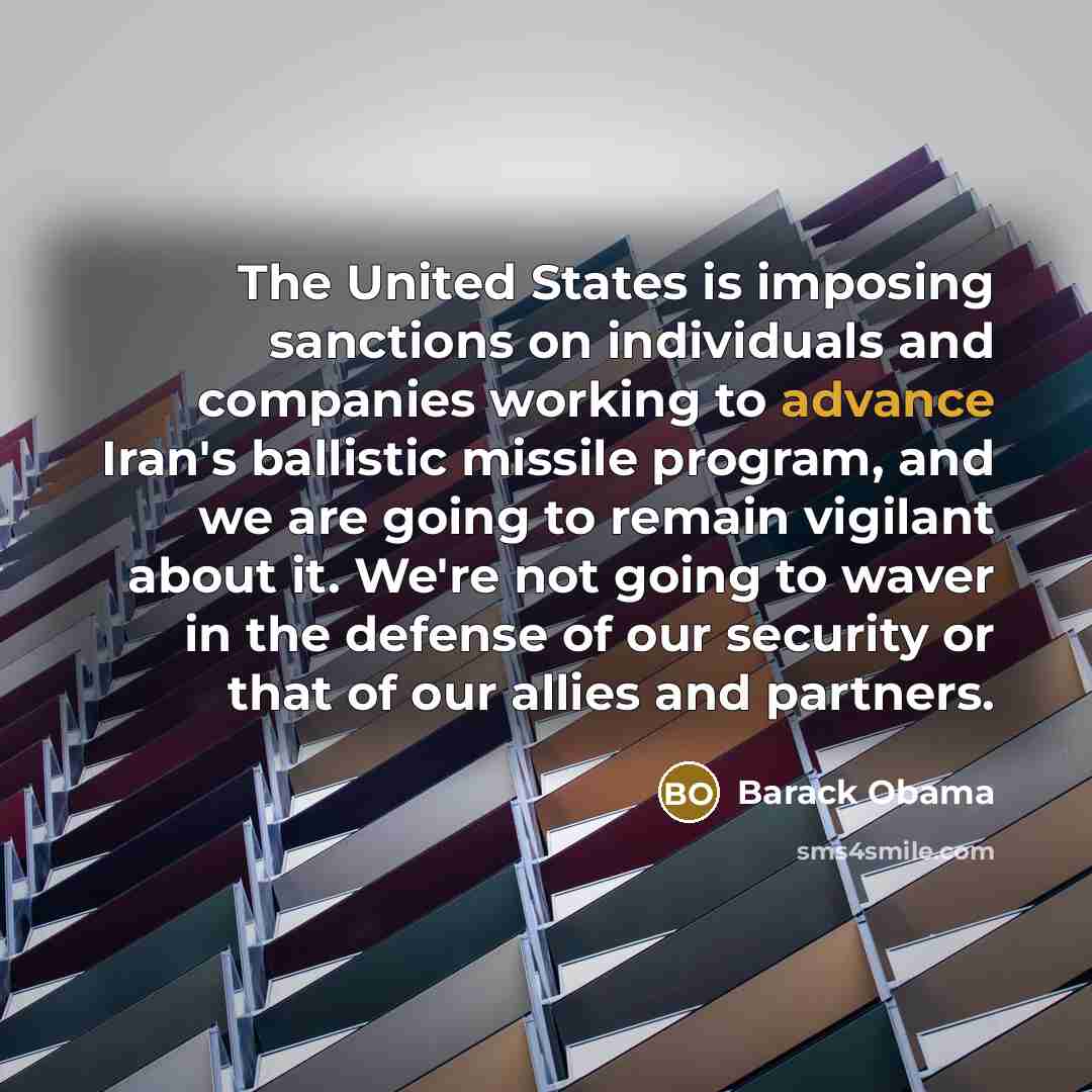 “The United States is imposing sanctions on individuals and companies…” quote by Barack Obama