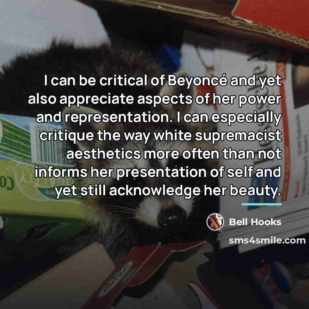 “I can be critical of Beyoncé and yet also appreciate…” quote by Bell Hooks