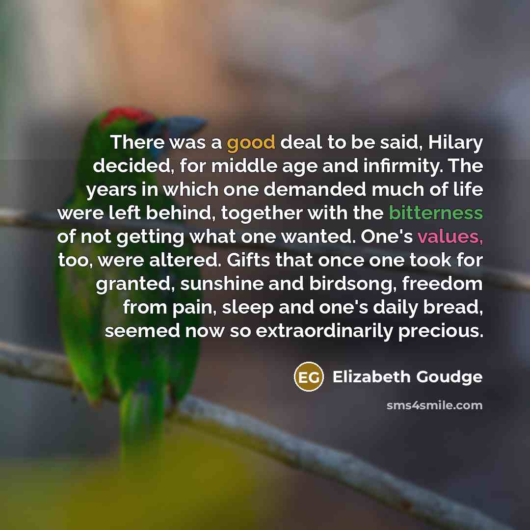 “There was a good deal to be said, Hilary decided,…” quote by Elizabeth Goudge