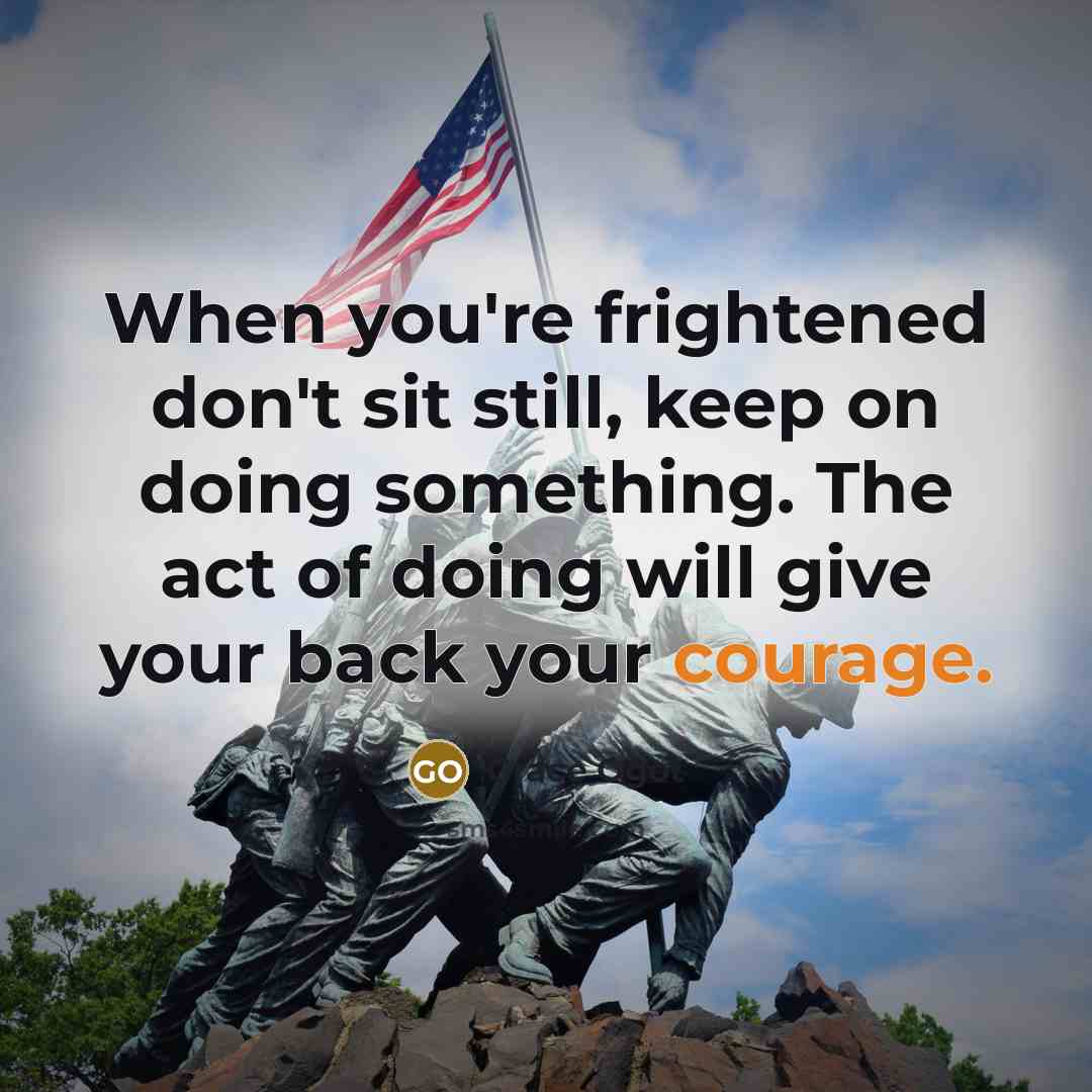 “When you're frightened don't sit still, keep on doing something.…” quote by Grace Ogot