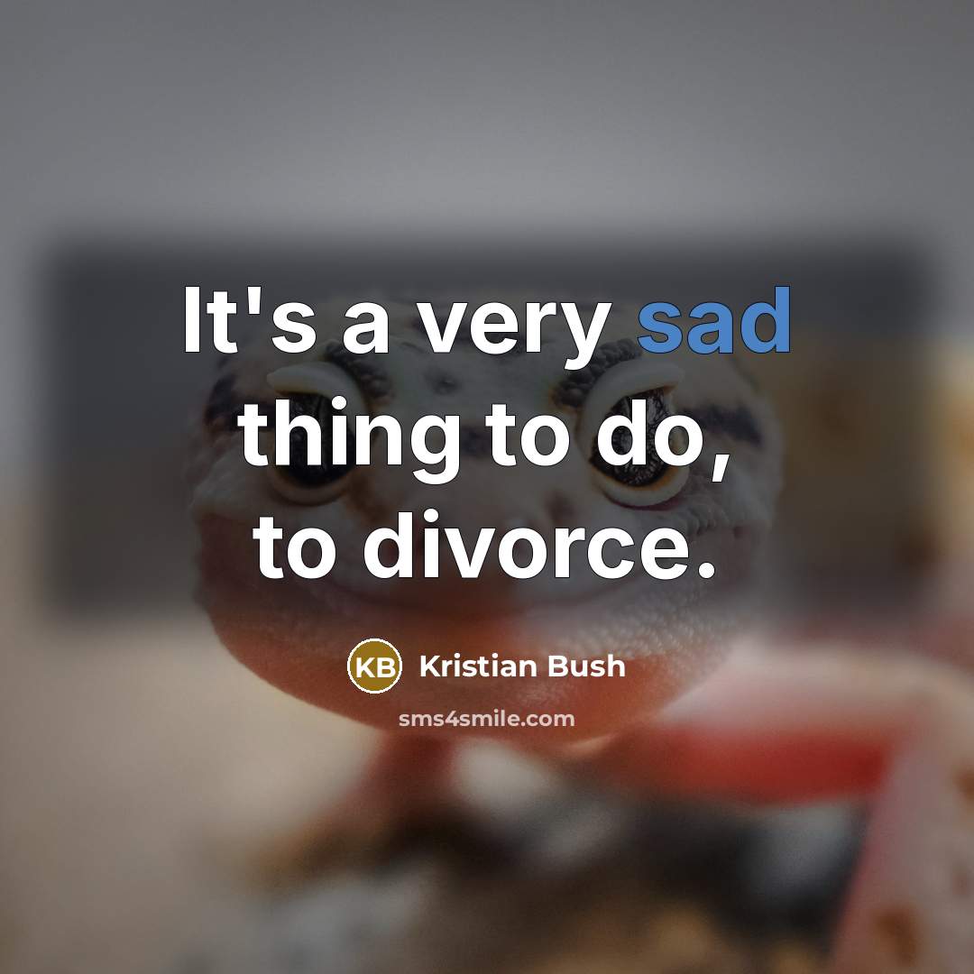 “It's a very sad thing to do, to divorce.…” quote by Kristian Bush