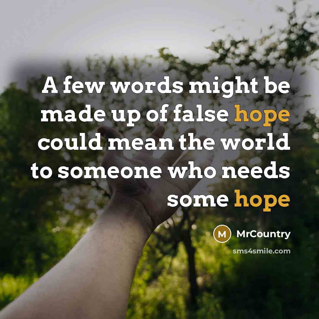 “A few words might be made up of false hope…” quote by MrCountry