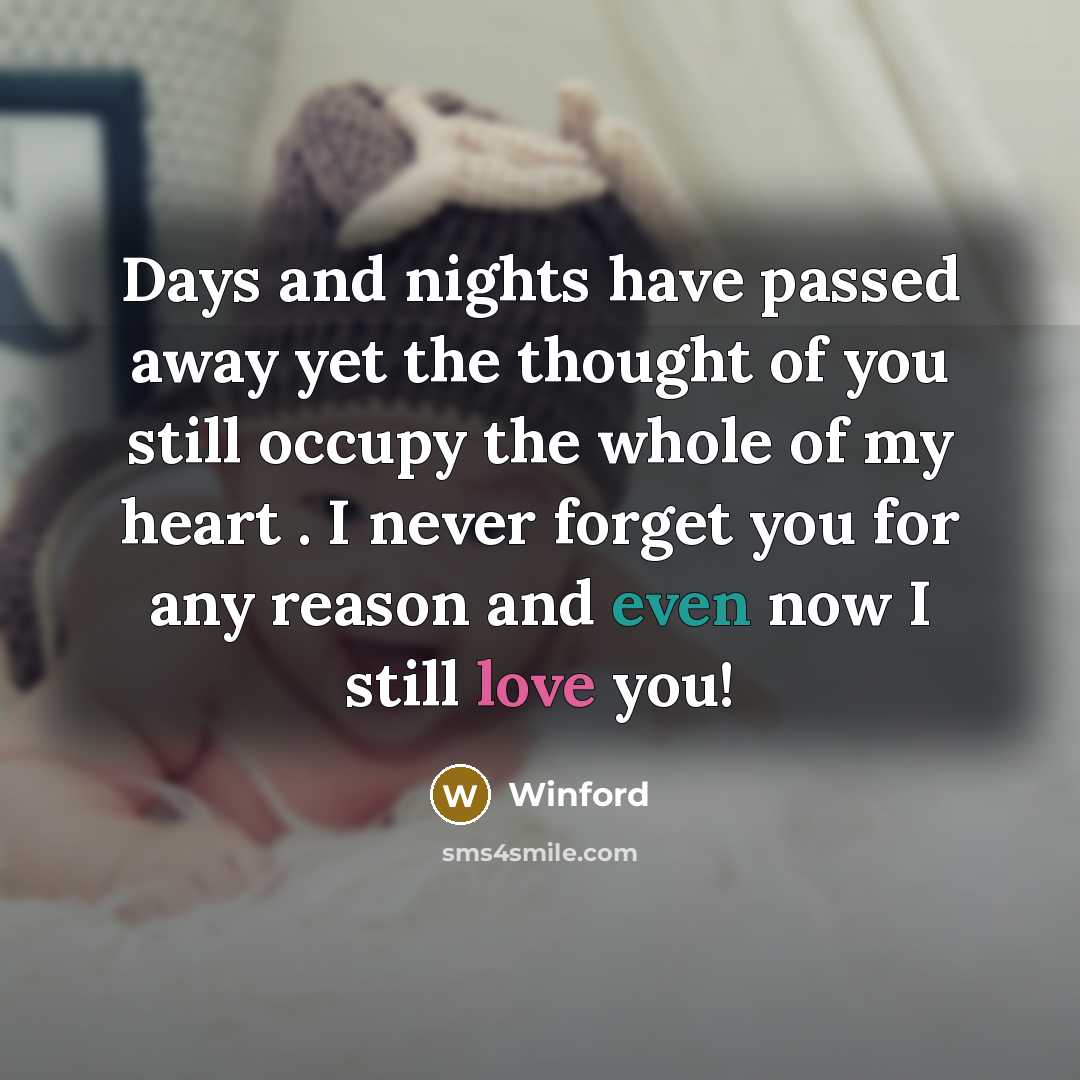 “Days and nights have passed away yet the thought of…” quote by Winford