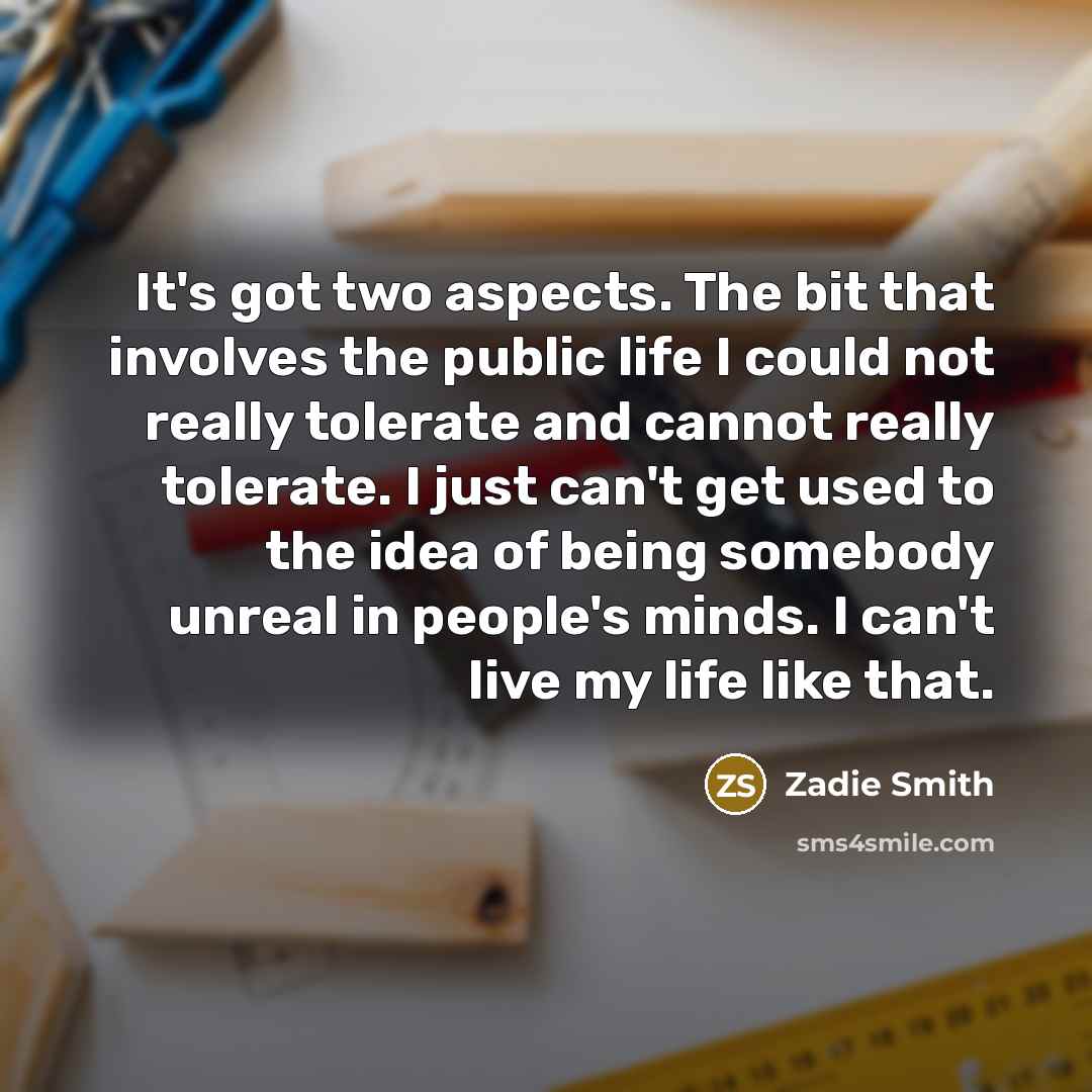“It's got two aspects. The bit that involves the public…” quote by Zadie Smith