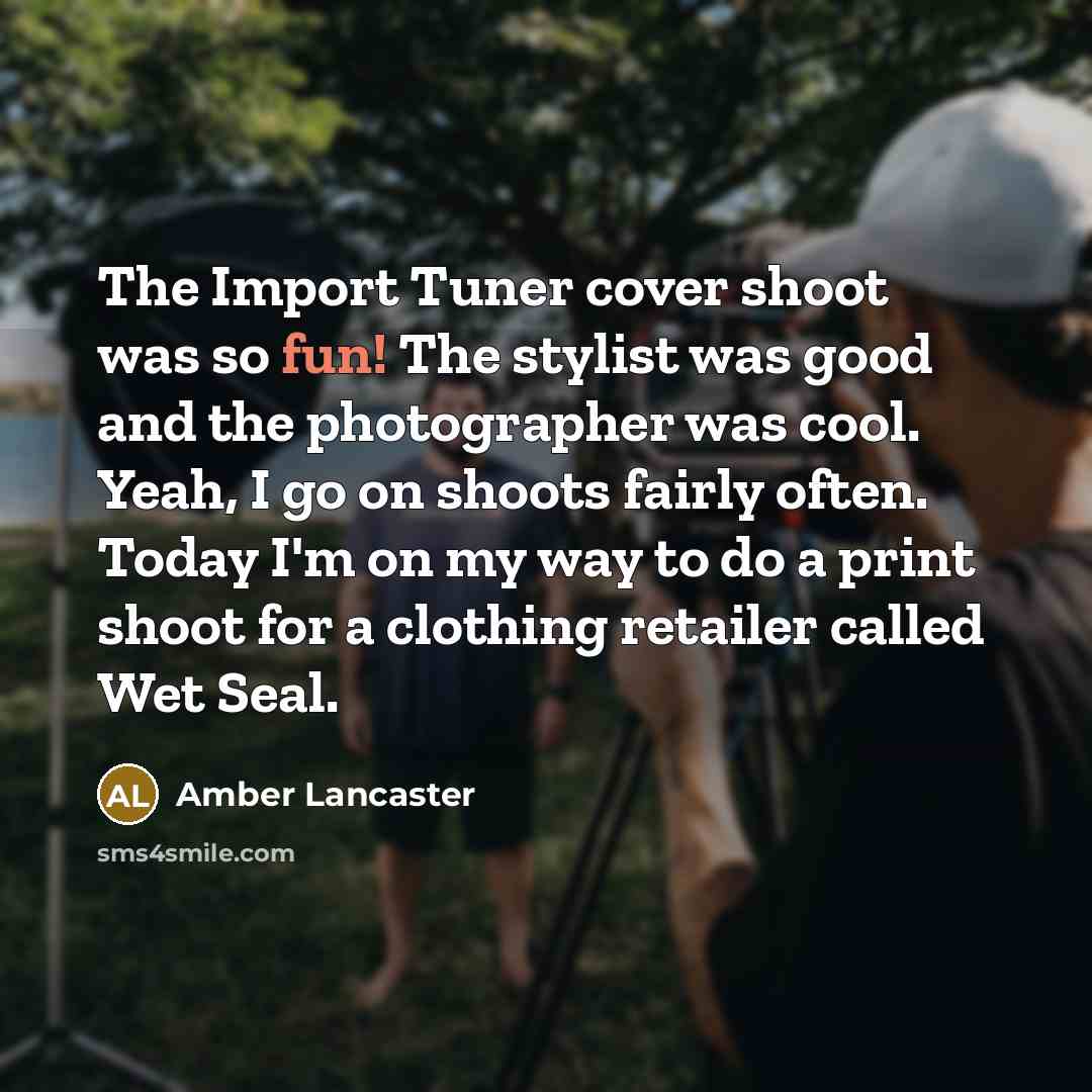 “The Import Tuner cover shoot was so fun! The stylist…” quote by Amber Lancaster