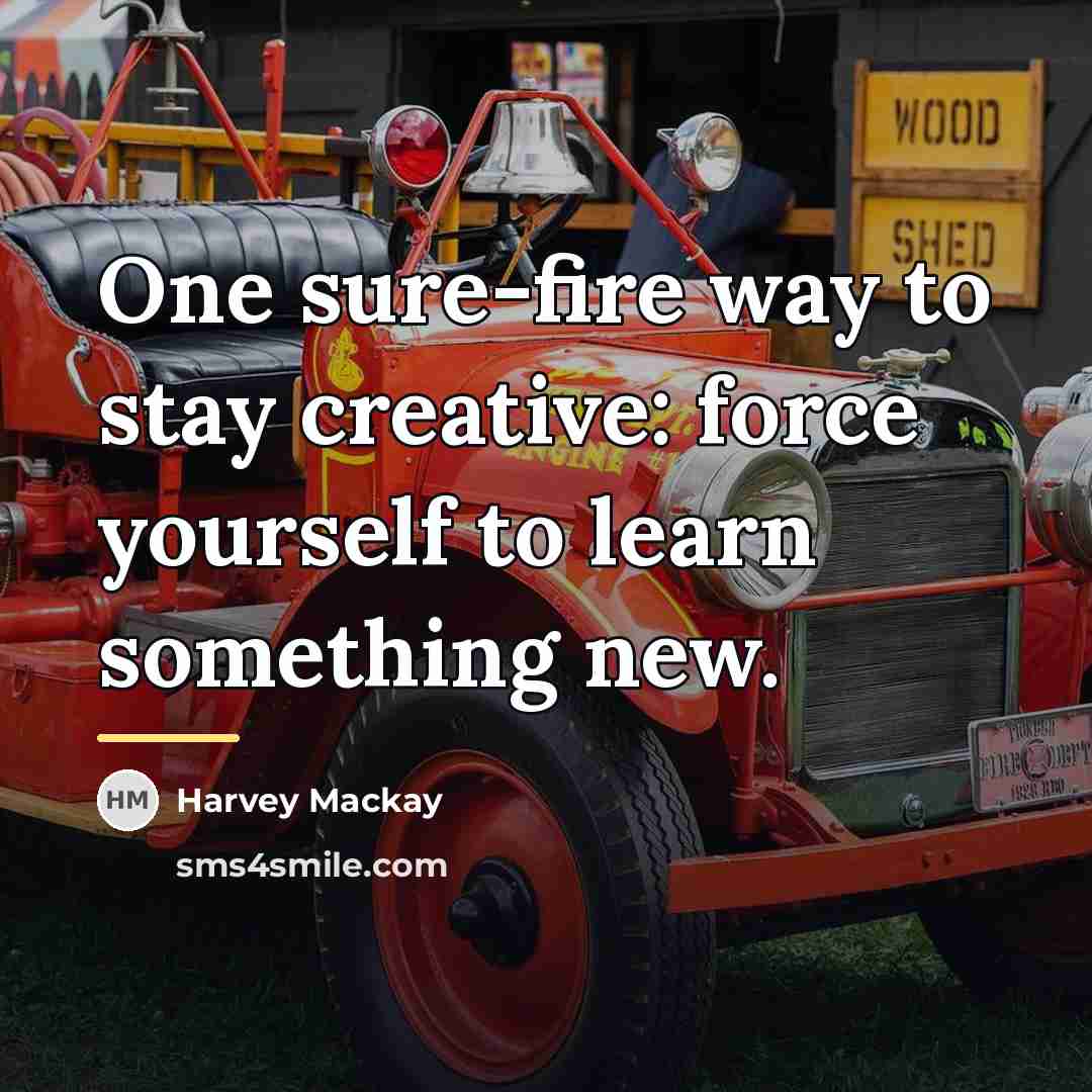 “One sure-fire way to stay creative: force yourself to learn…” quote by Harvey Mackay