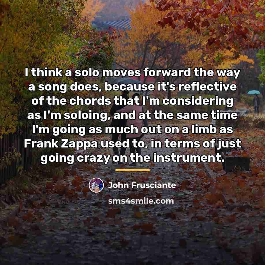 “I think a solo moves forward the way a song…” quote by John Frusciante