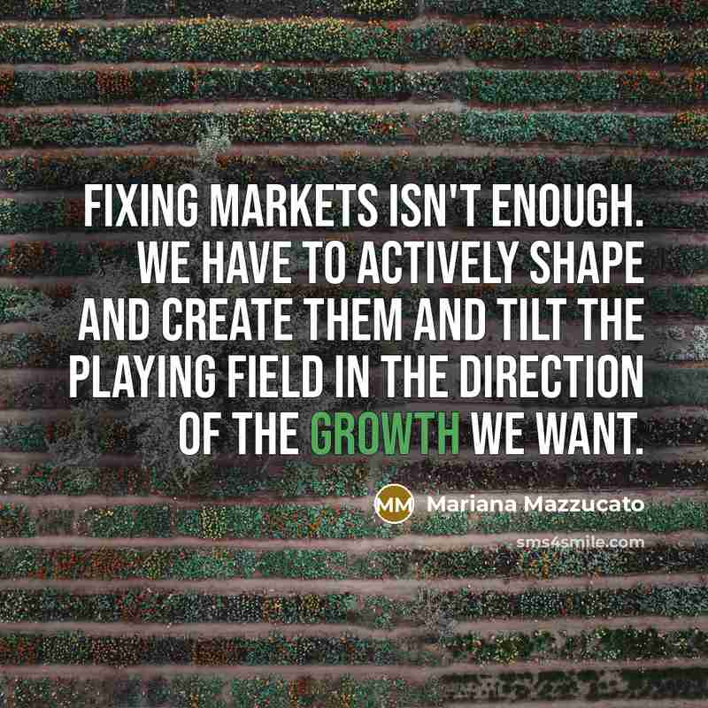 “Fixing markets isn't enough. We have to actively shape and…” quote by Mariana Mazzucato