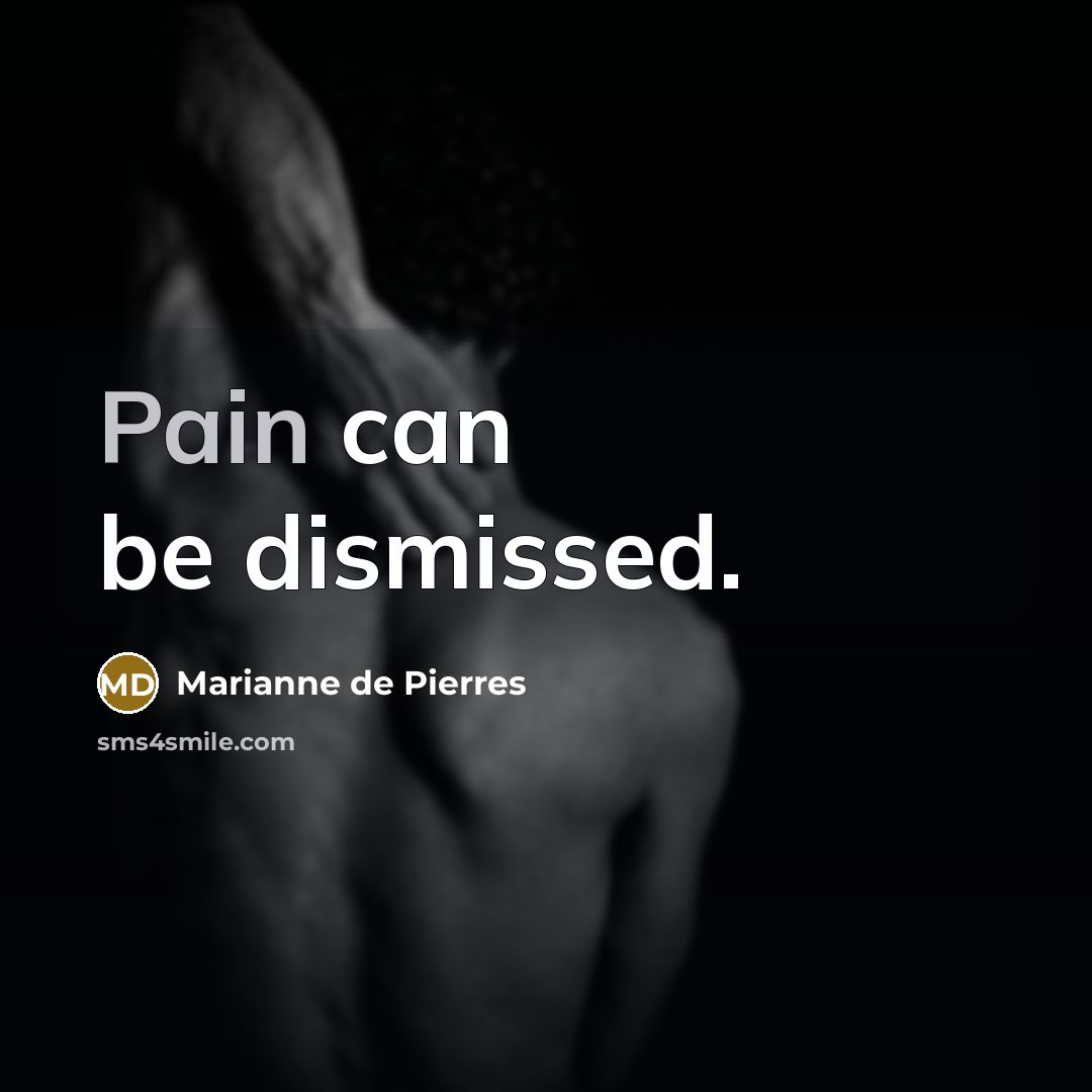 “Pain can be dismissed.” quote by Marianne de Pierres