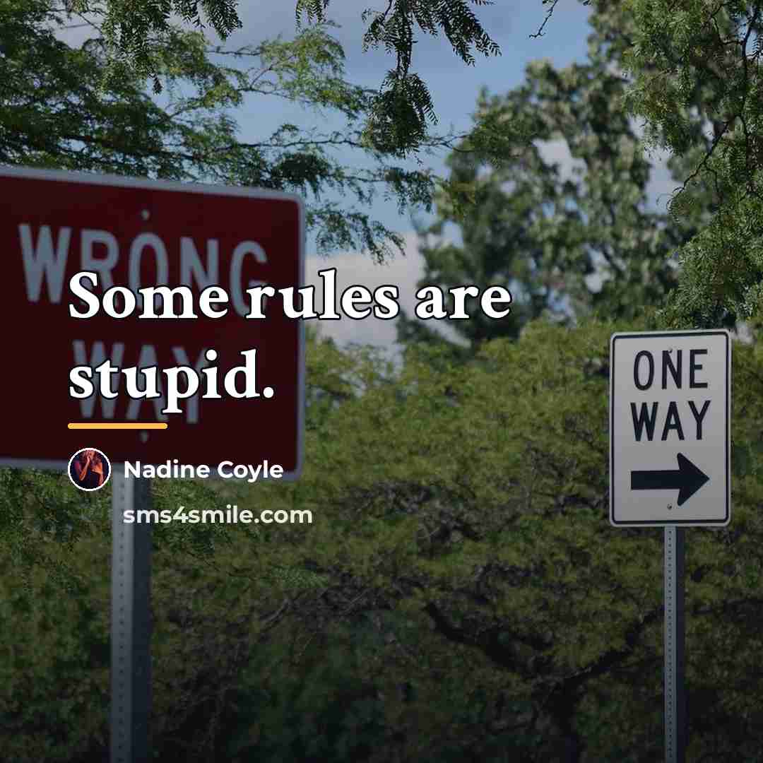 “Some rules are stupid.…” quote by Nadine Coyle