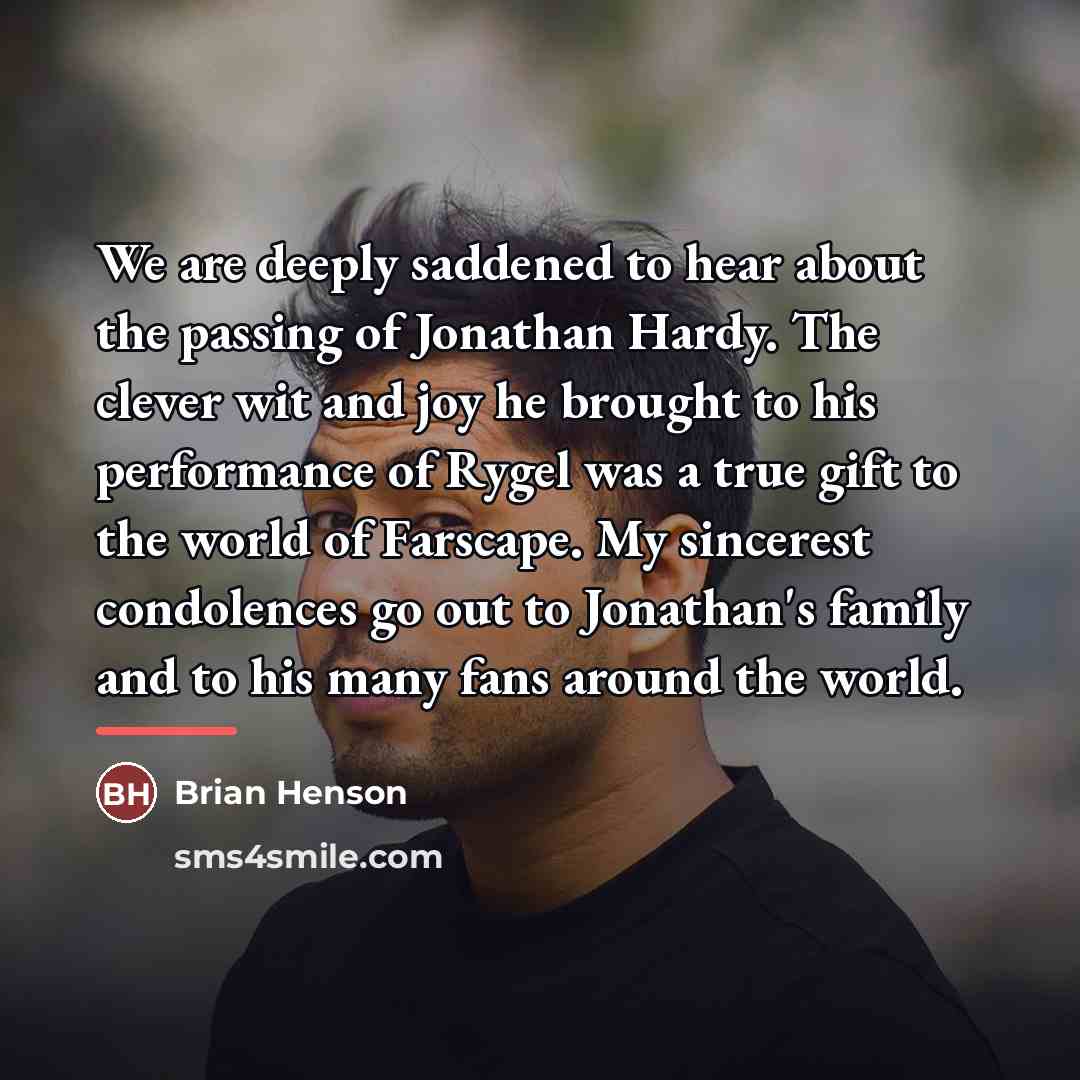 “We are deeply saddened to hear about the passing of…” quote by Brian Henson